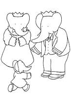 coloriage babar le roi et la reine
